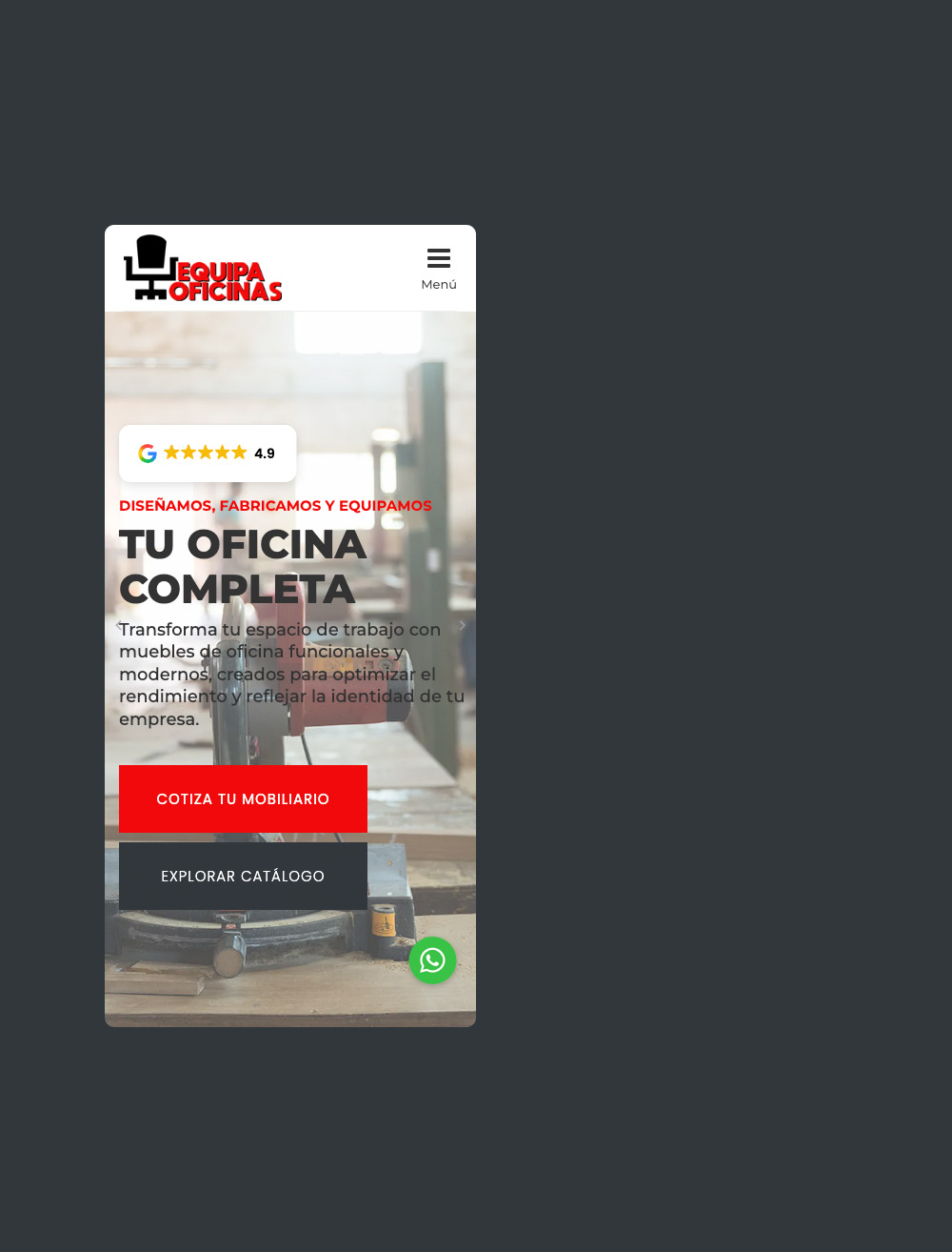 Diseño responsivo de Equipa Oficinas